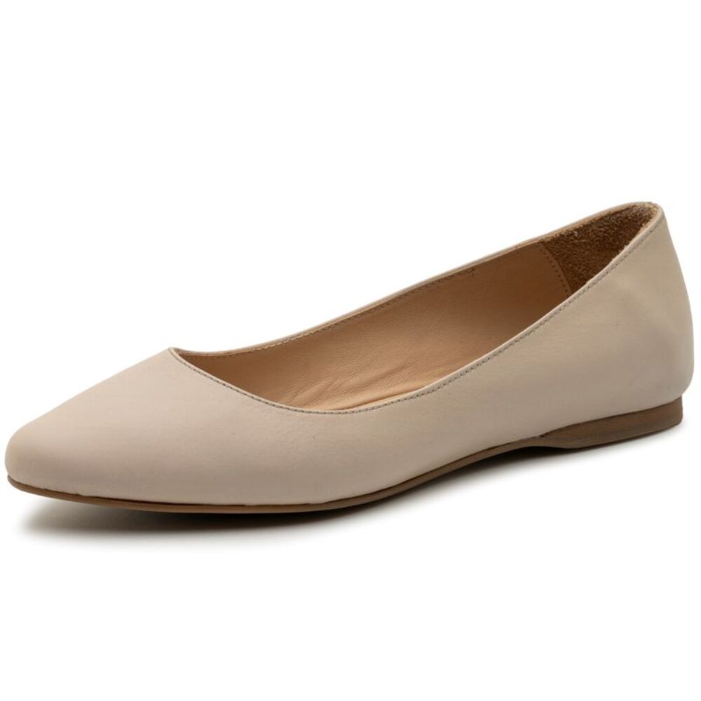 Alpine Swiss Julia Womens Leather Pointed Toe Ballet Flats Comfort Slip On Shoes